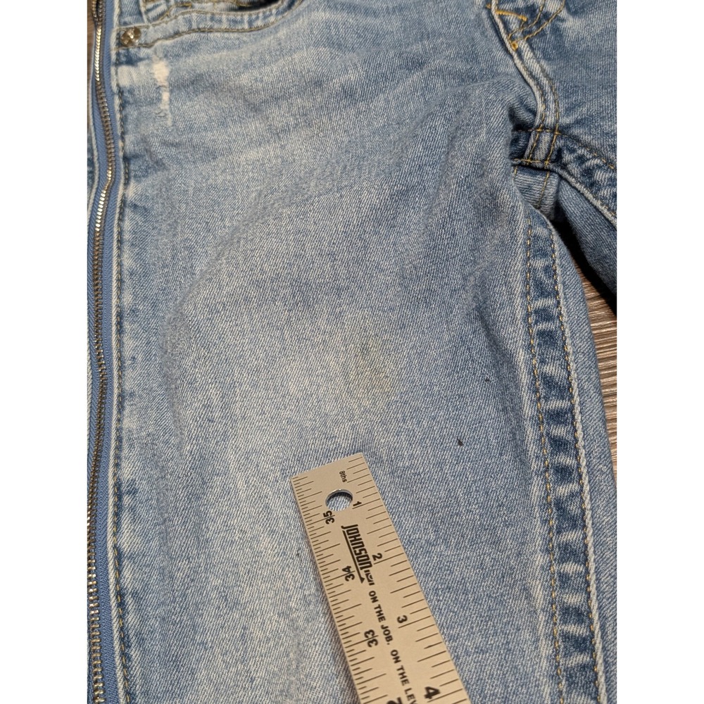 True Religion Super Skinny Side Zip Jeans Light Wash Blue Low Rise Womens 29 - Picture 5 of 9